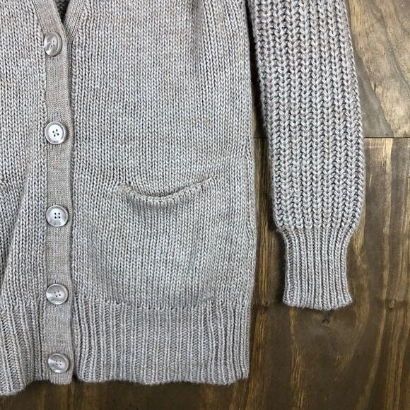 If It Were Me Anthropologie Women Sweater Brown Button Cardigan Wool Blend M - Picture 4 of 14